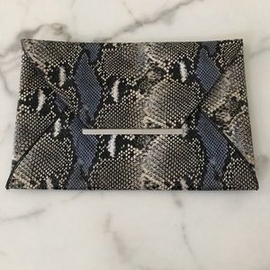 COPY - BCBG envelope clutch bag with snakeskin pr…